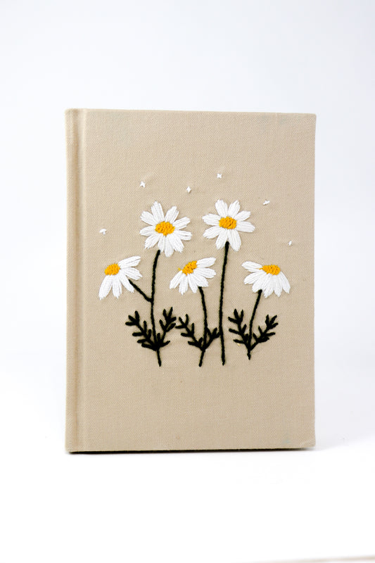 Daisies Hand-Embroidered Journal