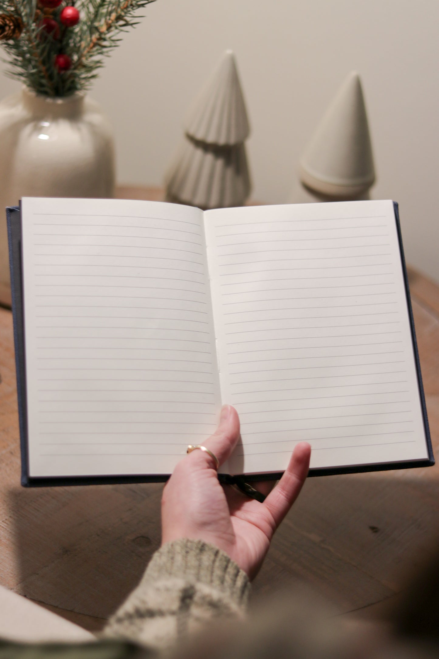 Minimalist “Mountains” Hand-Embroidered Journal