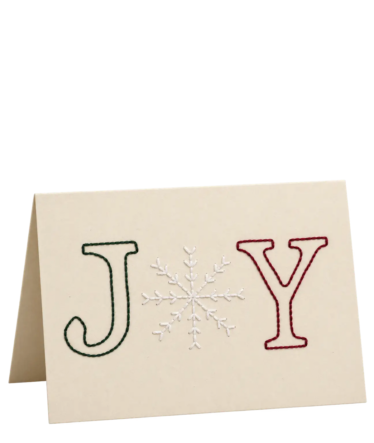 “JOY” Hand-Embroidered Greeting Card