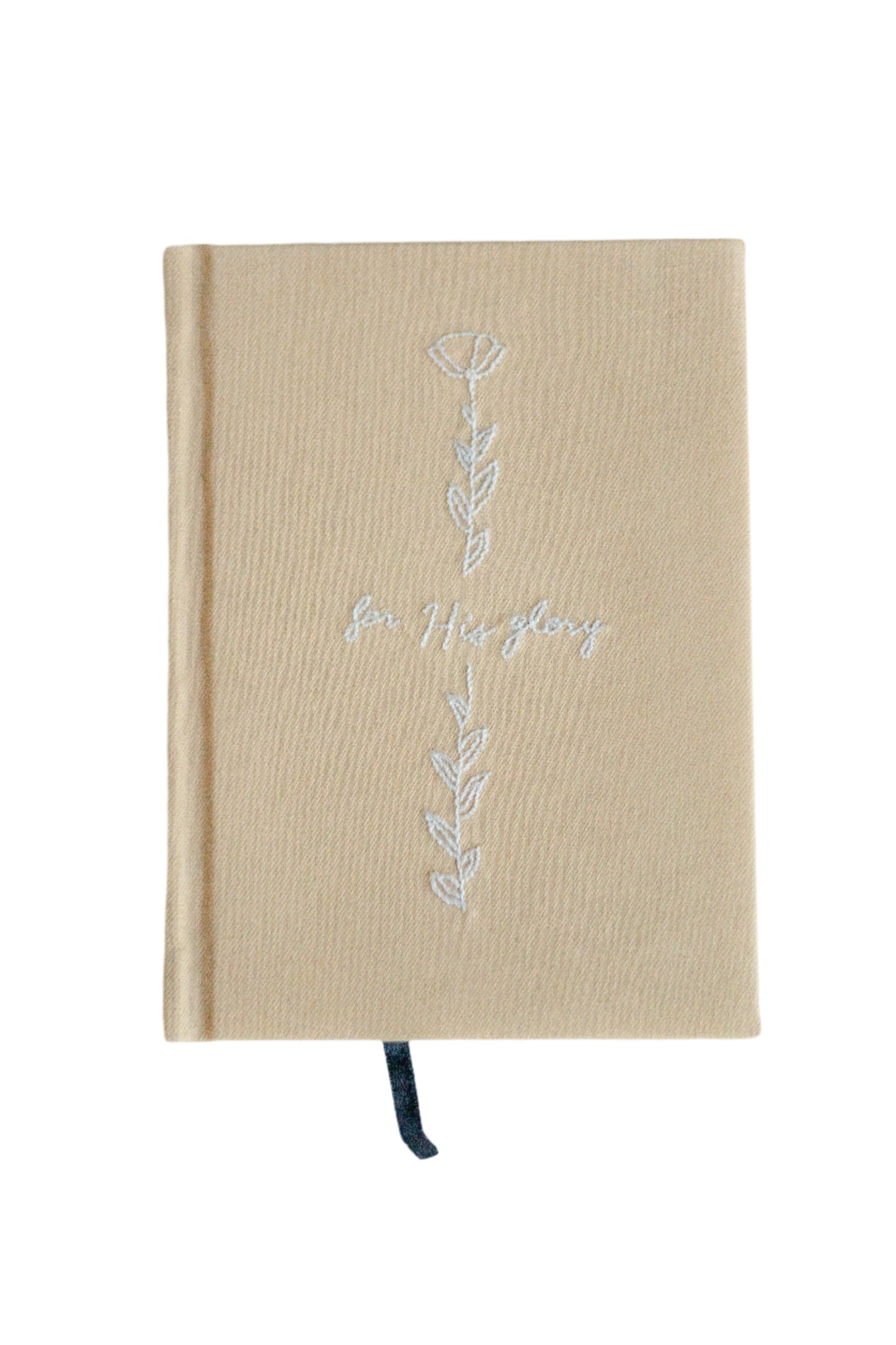 Minimalist "For His Glory" Hand-Embroidered Journal