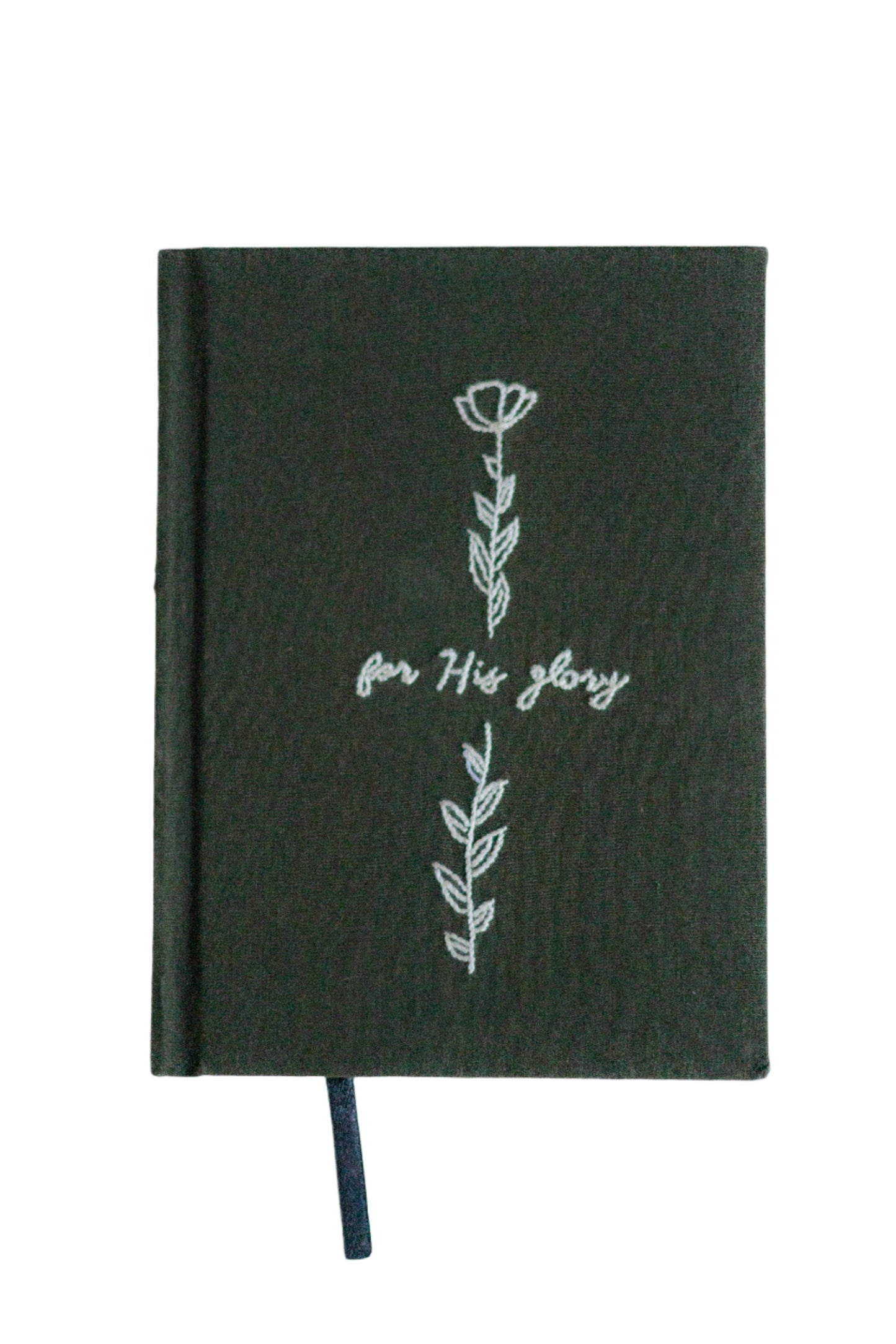 Minimalist "For His Glory" Hand-Embroidered Journal