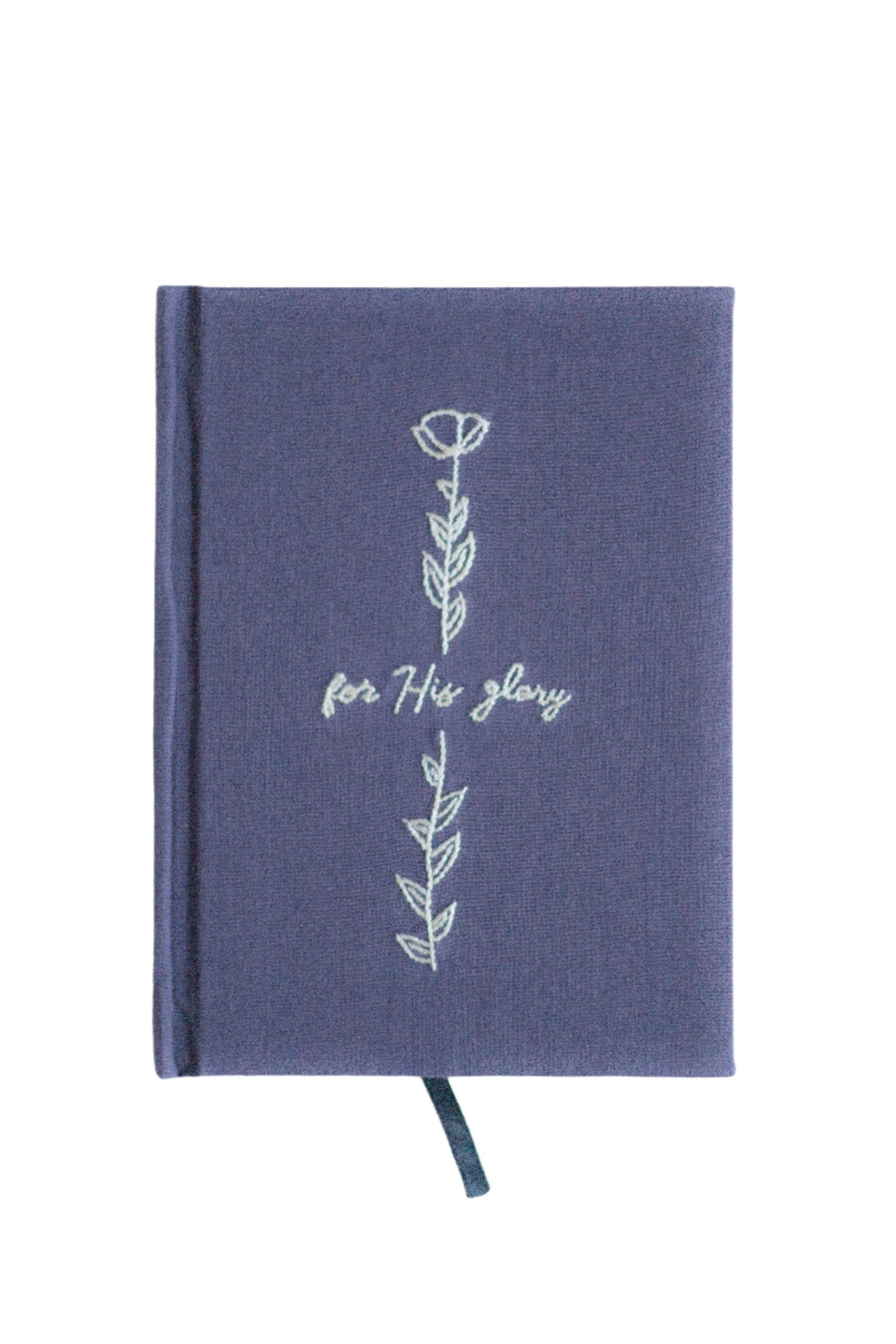 Minimalist "For His Glory" Hand-Embroidered Journal