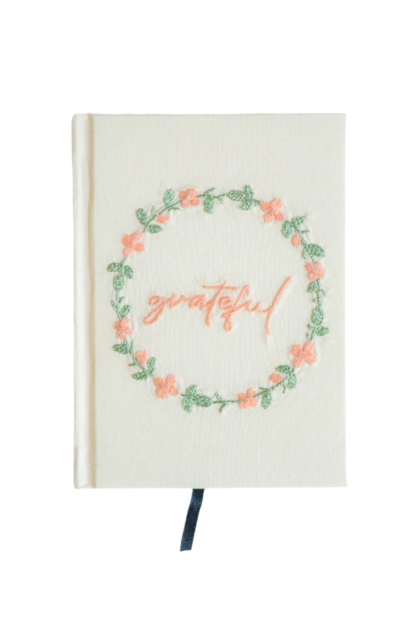 "Grateful" Hand-Embroidered Journal