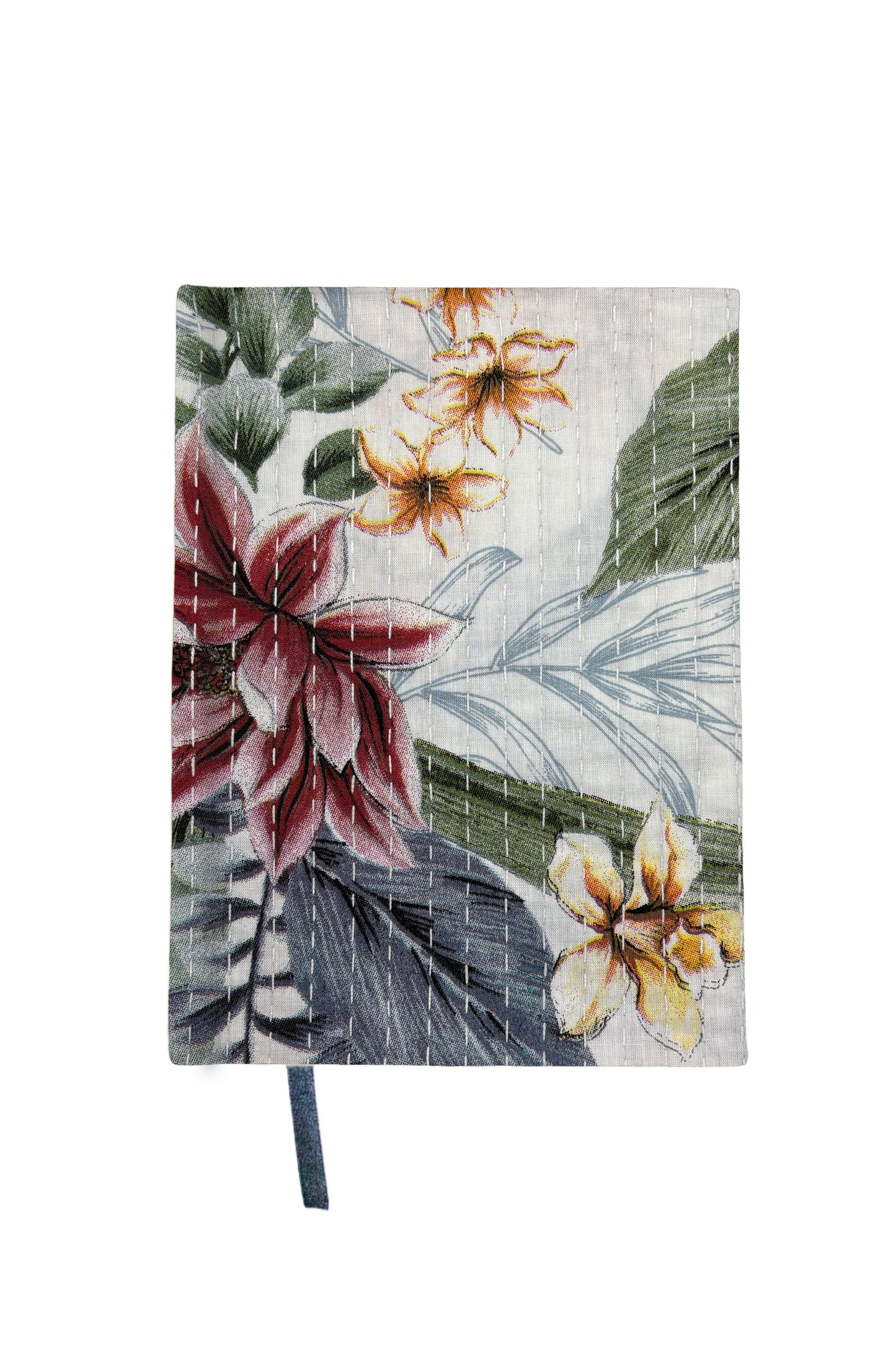 Kantha Stitching Tropical Bloom Pattern Design Hand-Embroidered Journal