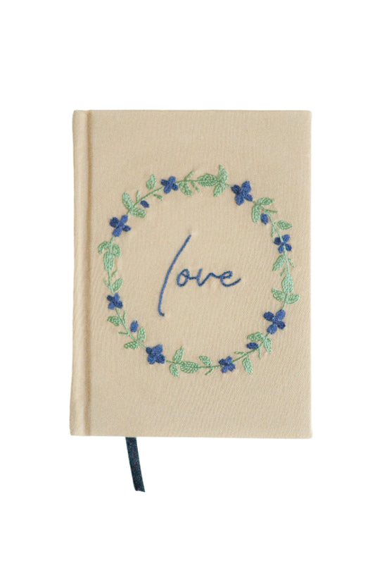 "Love" Circlet Hand-Embroidered Journal