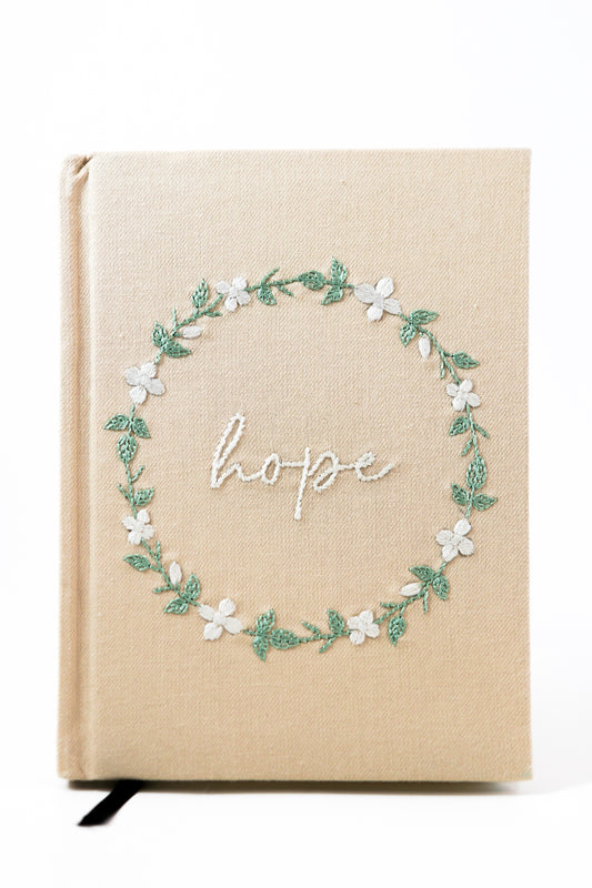 "Hope" Circlet Hand-Embroidered Journal