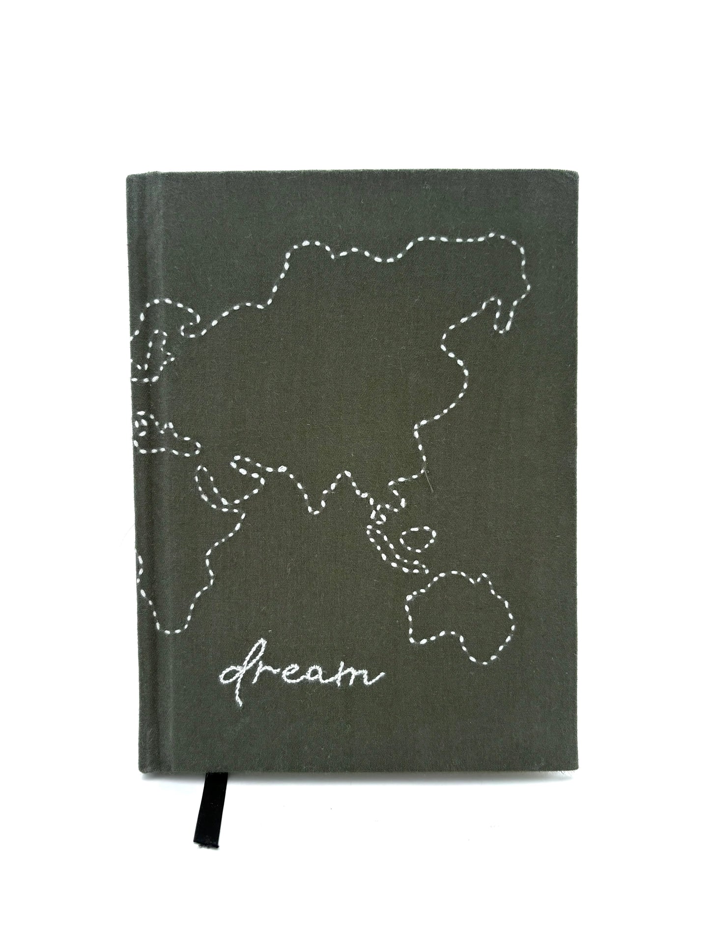Minimalist "Dream" Map Hand-Embroidered Journal