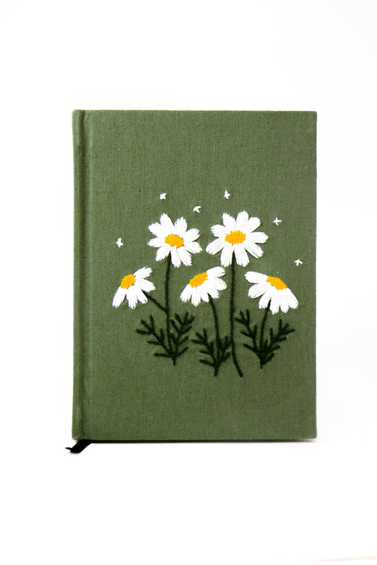 Daisies Hand-Embroidered Journal