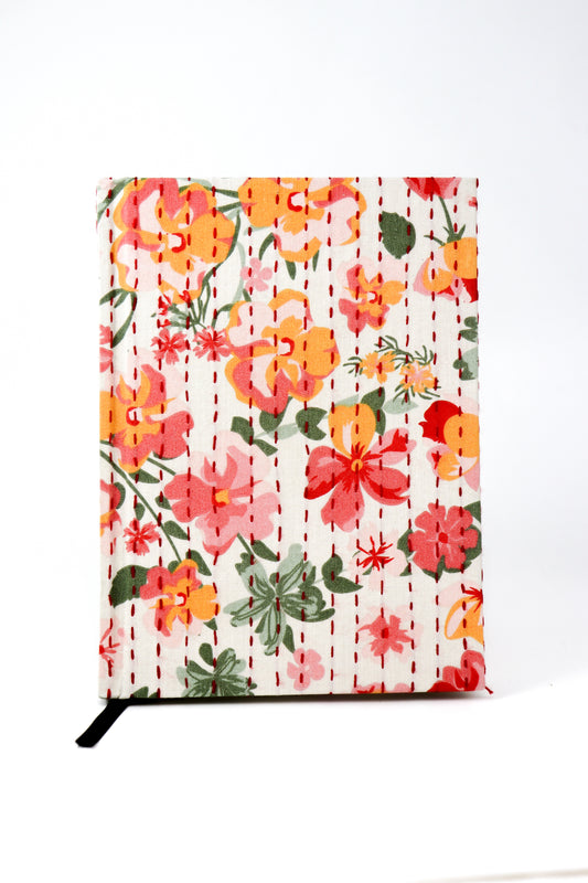 Kantha Stitching On Pattern Design Hand-Embroidered Journal