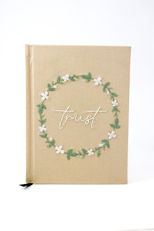 "Trust" Hand-Embroidered Journal