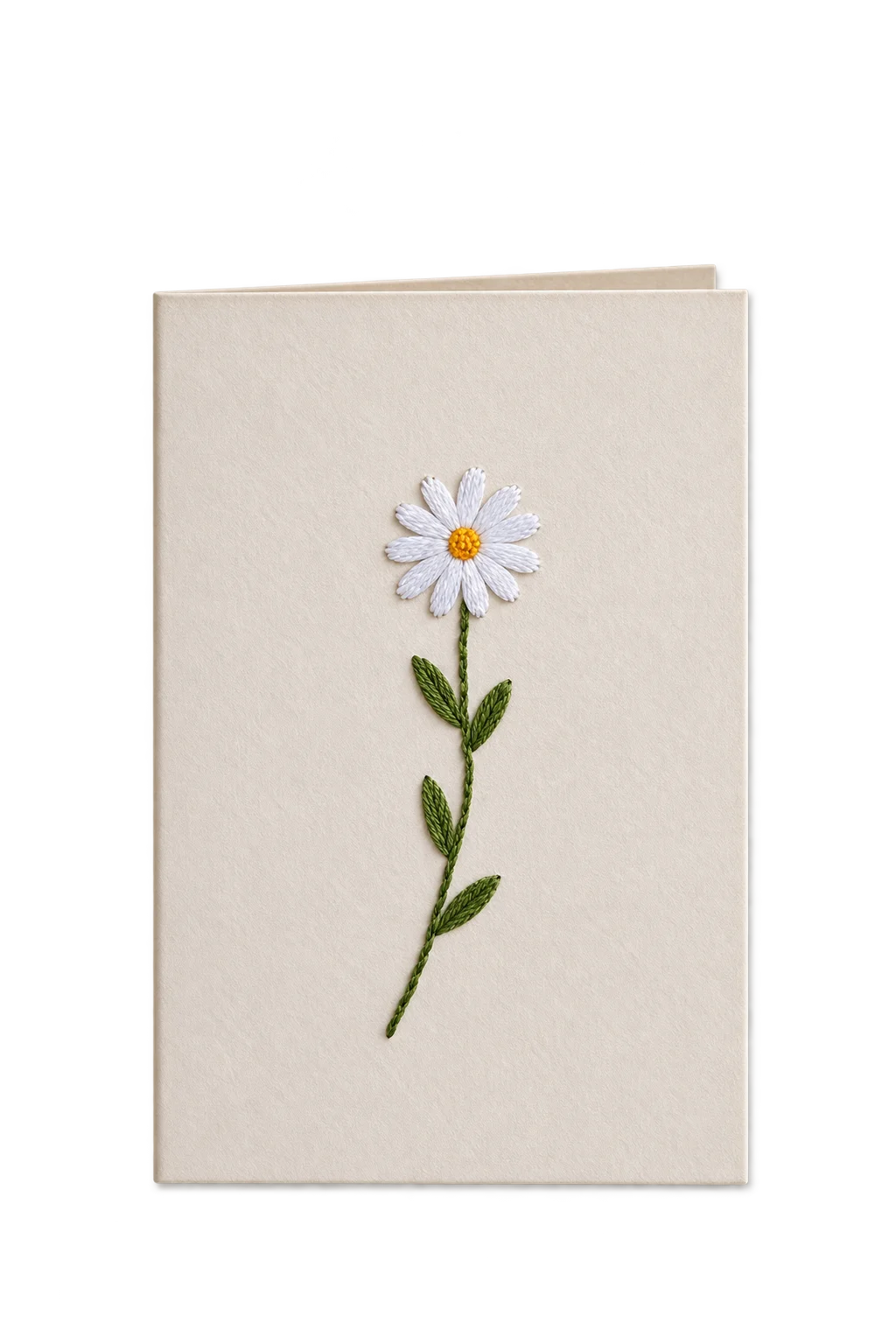 “Daisy” Hand-Embroidered Greeting Card