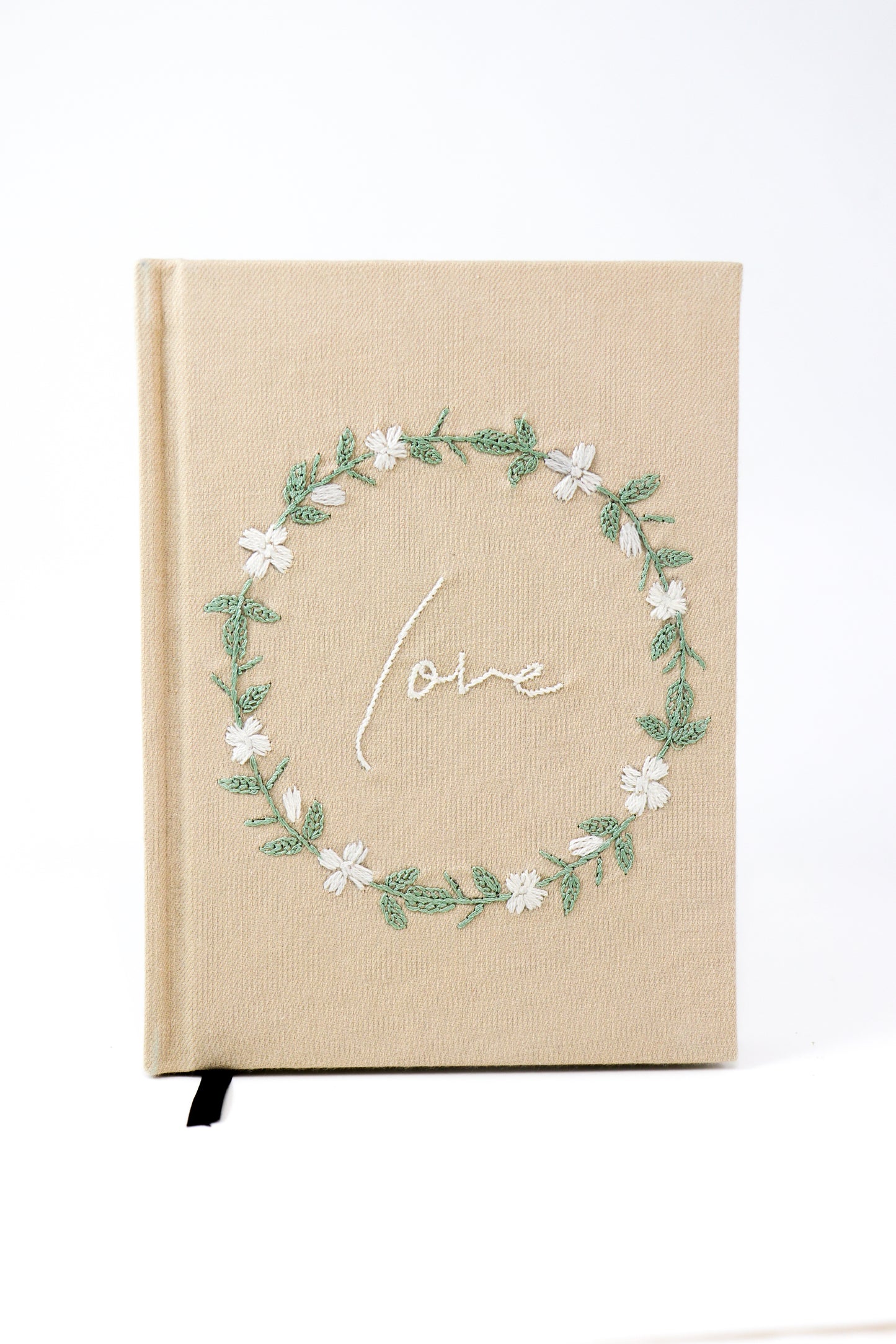 "Love" Circlet Hand-Embroidered Journal