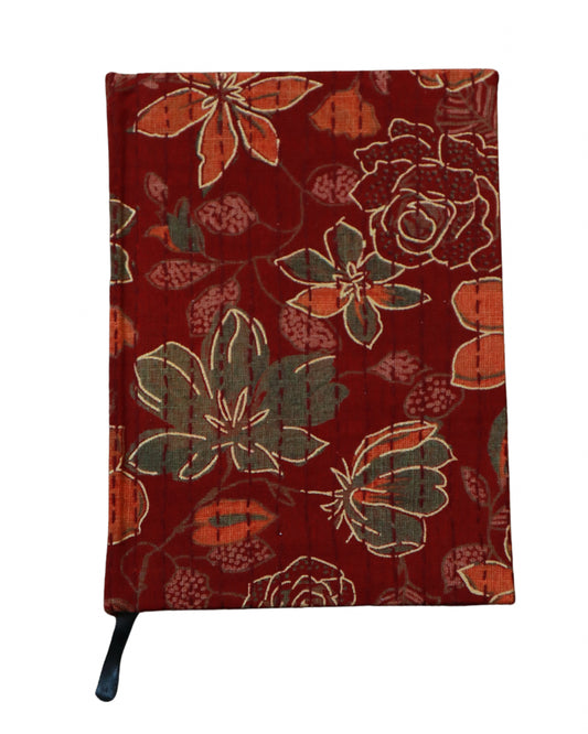 Kantha Stitching “Copper Garden" On Pattern Design Hand-Embroidered Journal