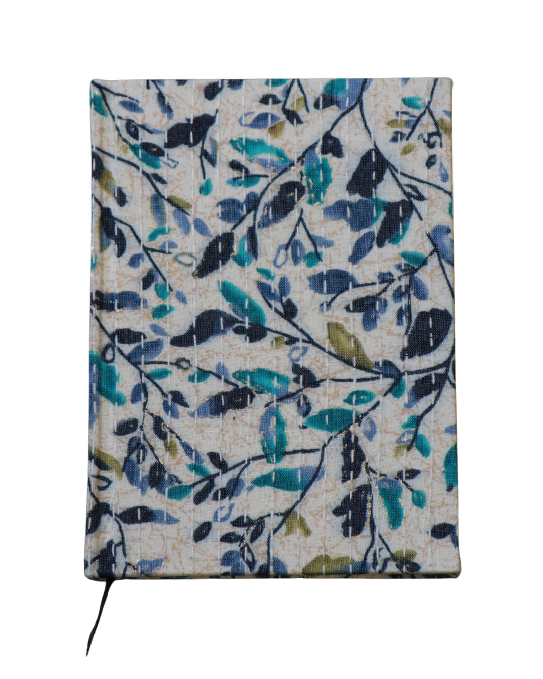 Kantha Stitching “Blue Graden Vines” On Pattern Design Hand-Embroidered Journal