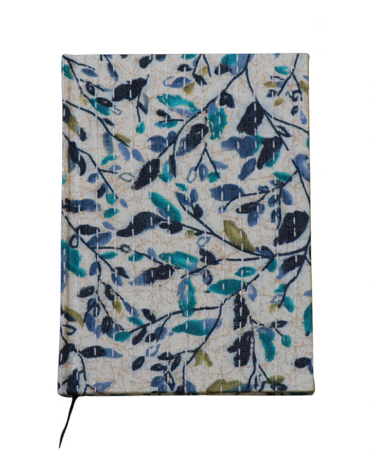 Kantha Stitching “Blue Graden Vines” On Pattern Design Hand-Embroidered Journal