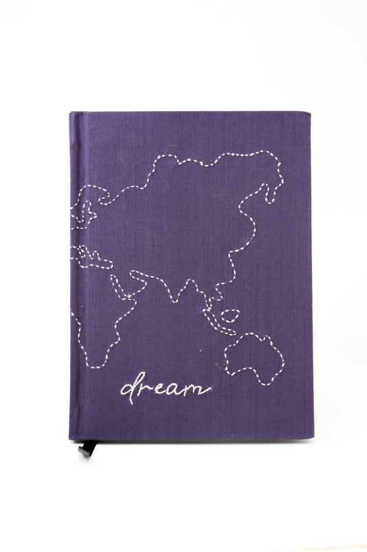Minimalist "Dream" Map Hand-Embroidered Journal