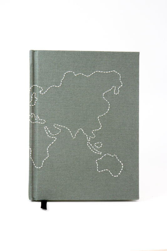 Minimalist Map Hand-Embroidered Journal