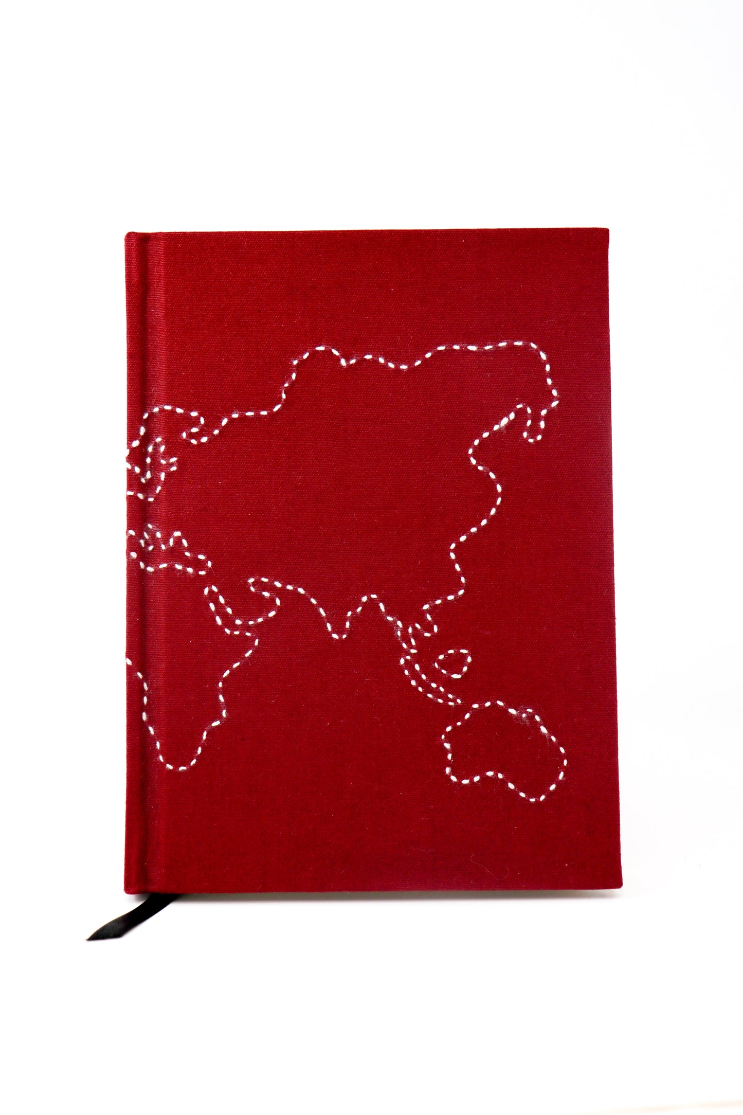Minimalist Map Hand-Embroidered Journal