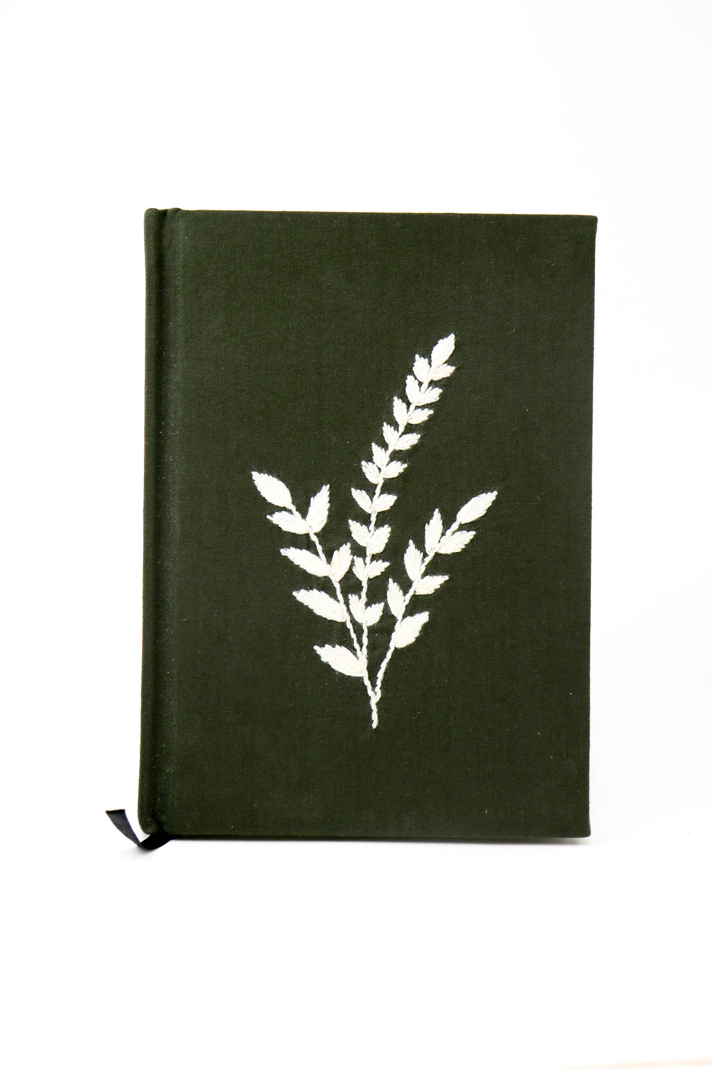Minimalist Wheat Stalk Hand-Embroidered Journal
