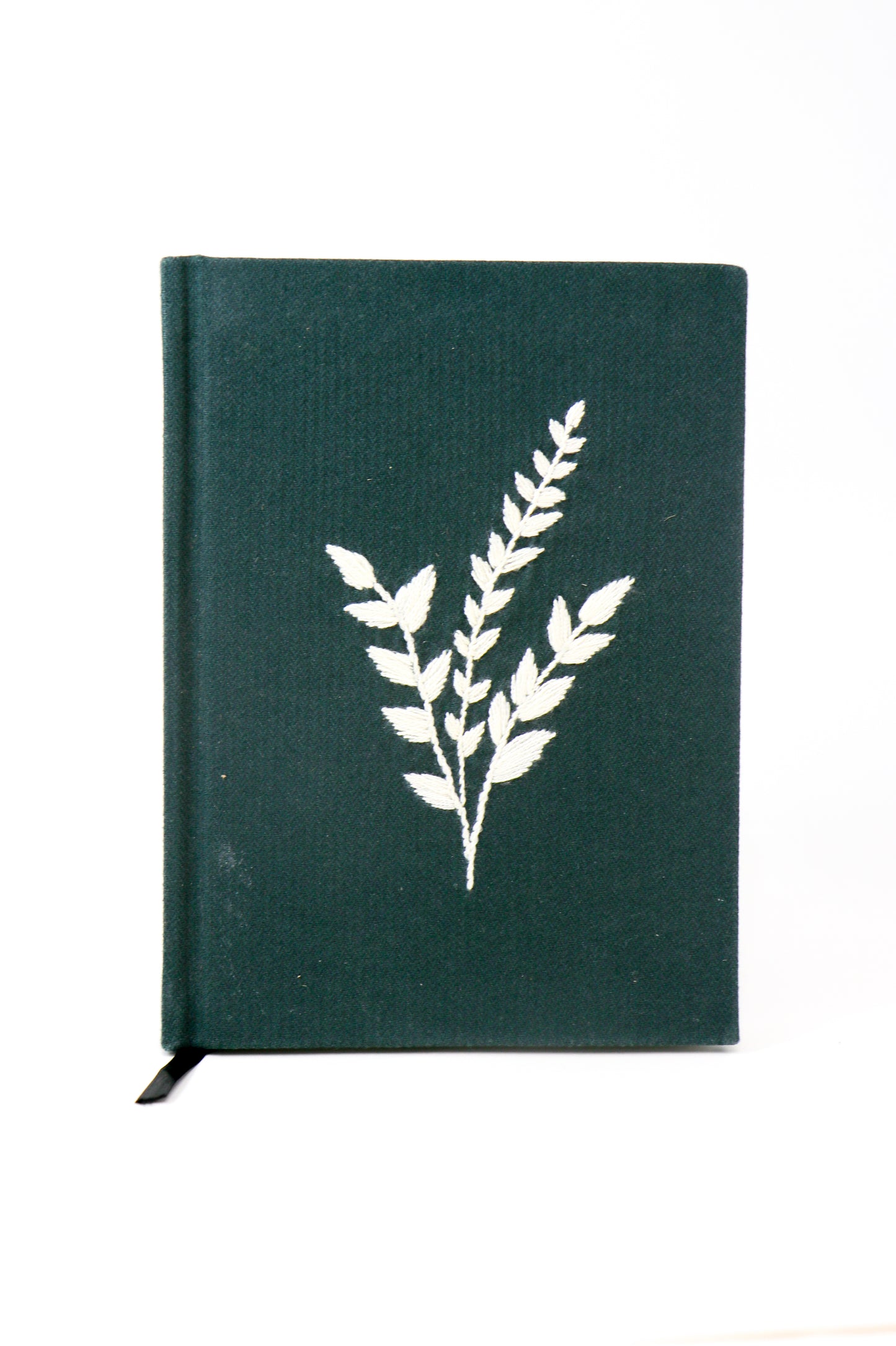 Minimalist Wheat Stalk Hand-Embroidered Journal