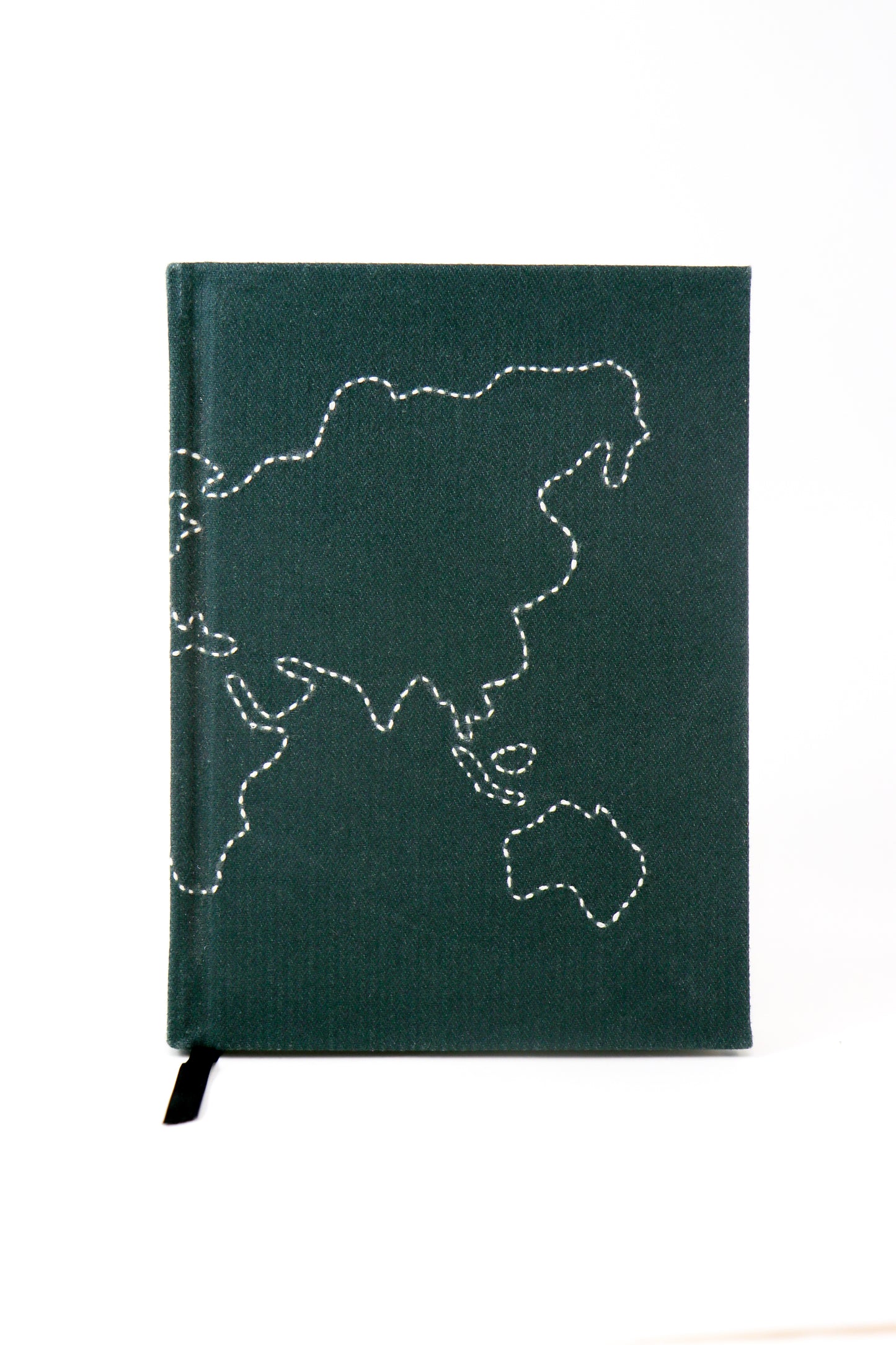 Minimalist Map Hand-Embroidered Journal