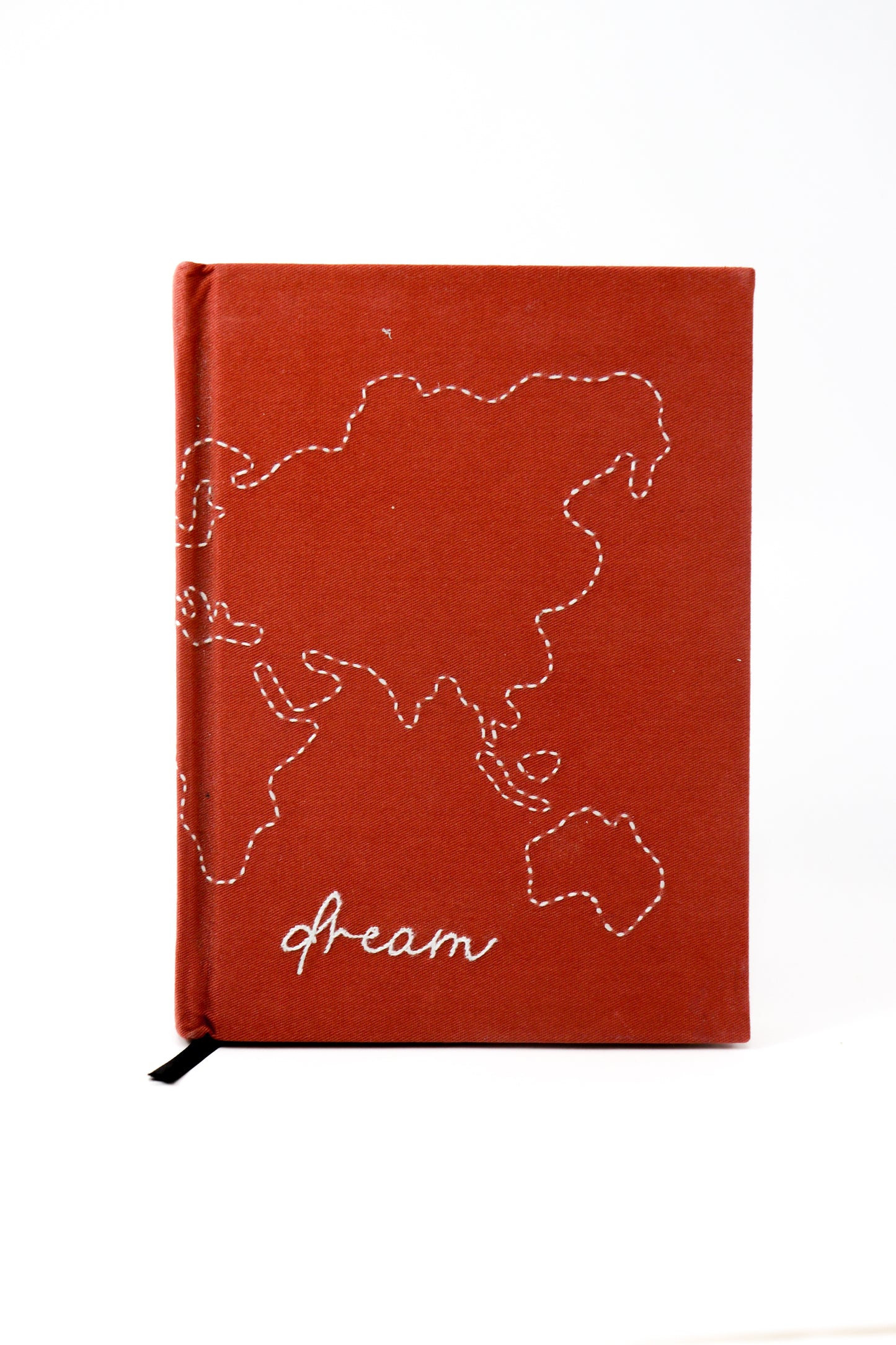 Minimalist "Dream" Map Hand-Embroidered Journal