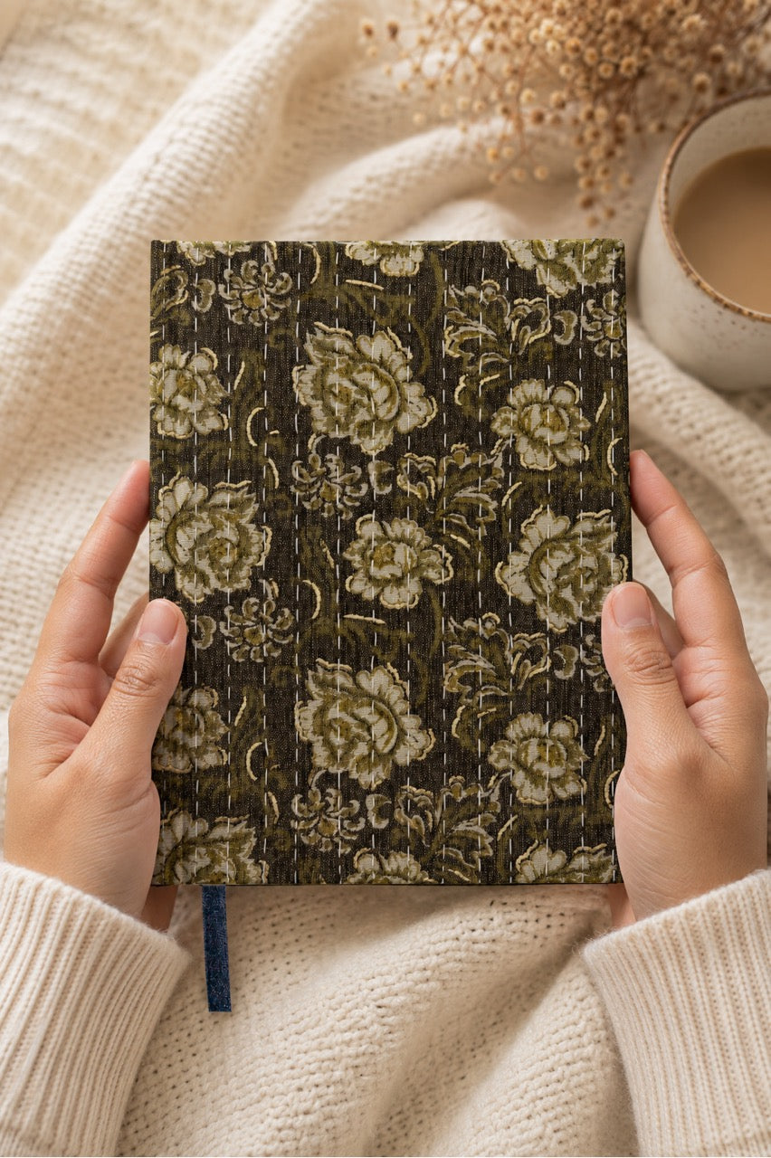 Kantha “Antique Rose” Hand-Stitched Journal