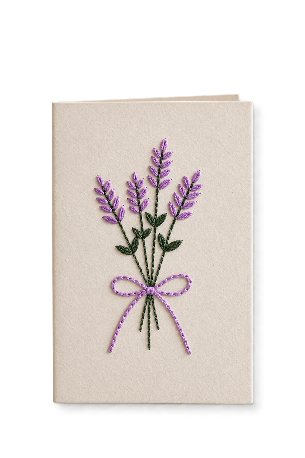“Lavender” Hand-Embroidered Greeting Card