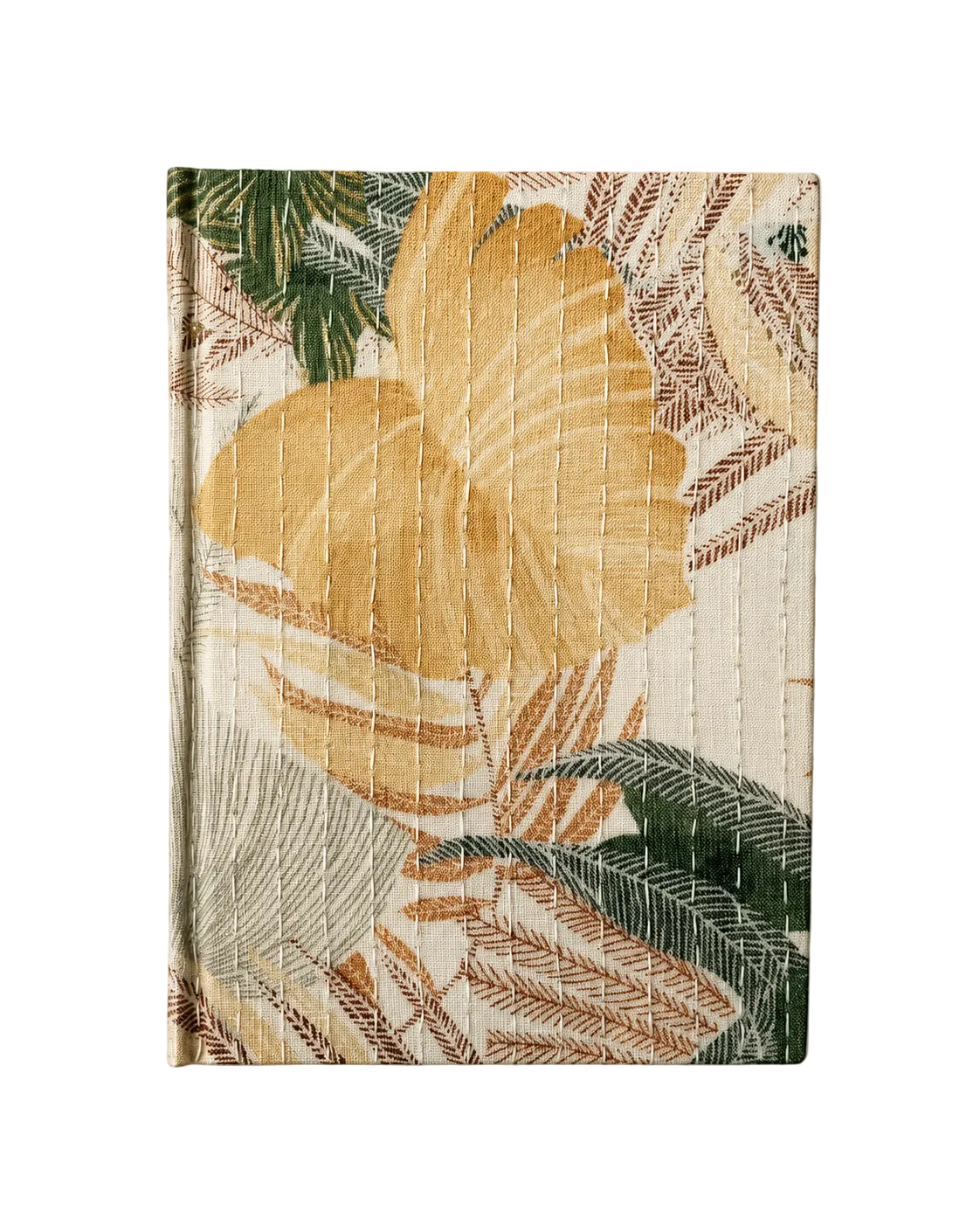 Kantha Stitching “Marigold Palm” On Pattern Design Hand-Embroidered Journal