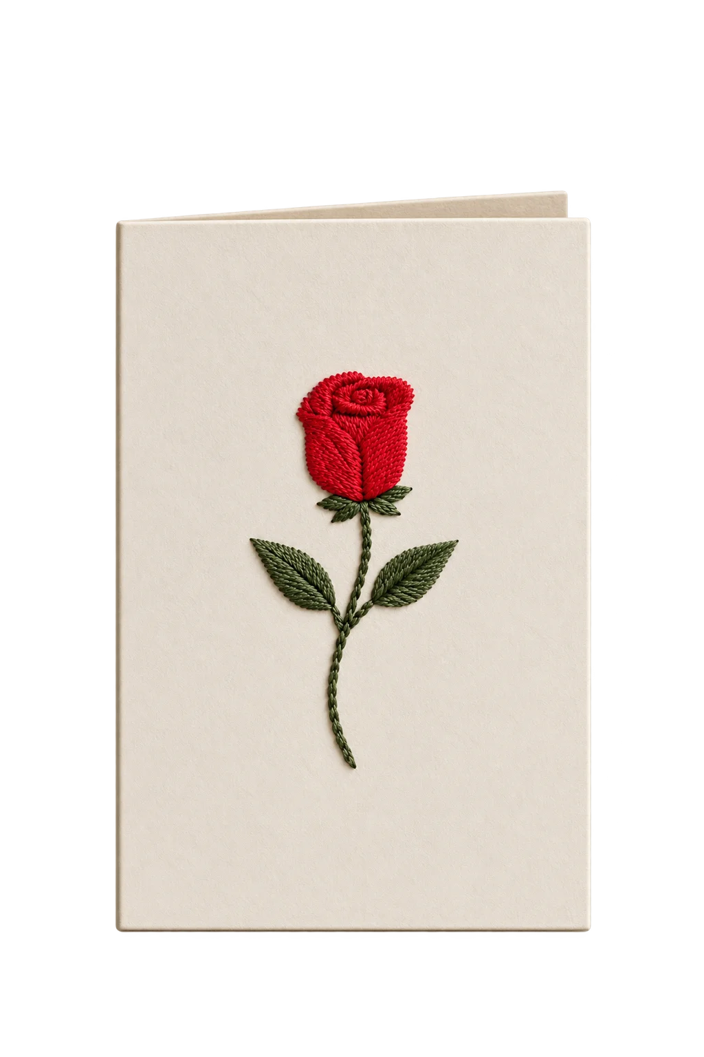 “Rose” Hand-Embroidered Greeting Card