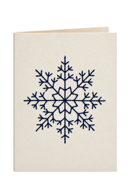 “Snowflake” Hand-Embroidered Greeting Card