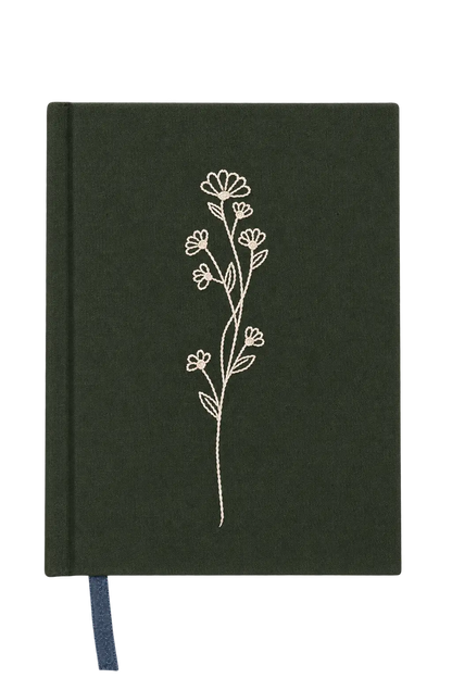 “Wildflower Sprig” Hand-Embroidered Journal