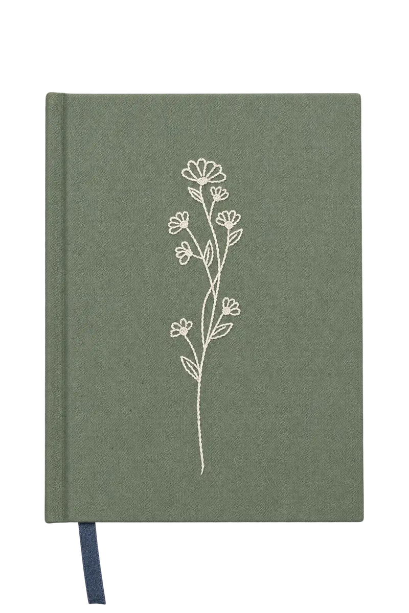 “Wildflower Sprig” Hand-Embroidered Journal