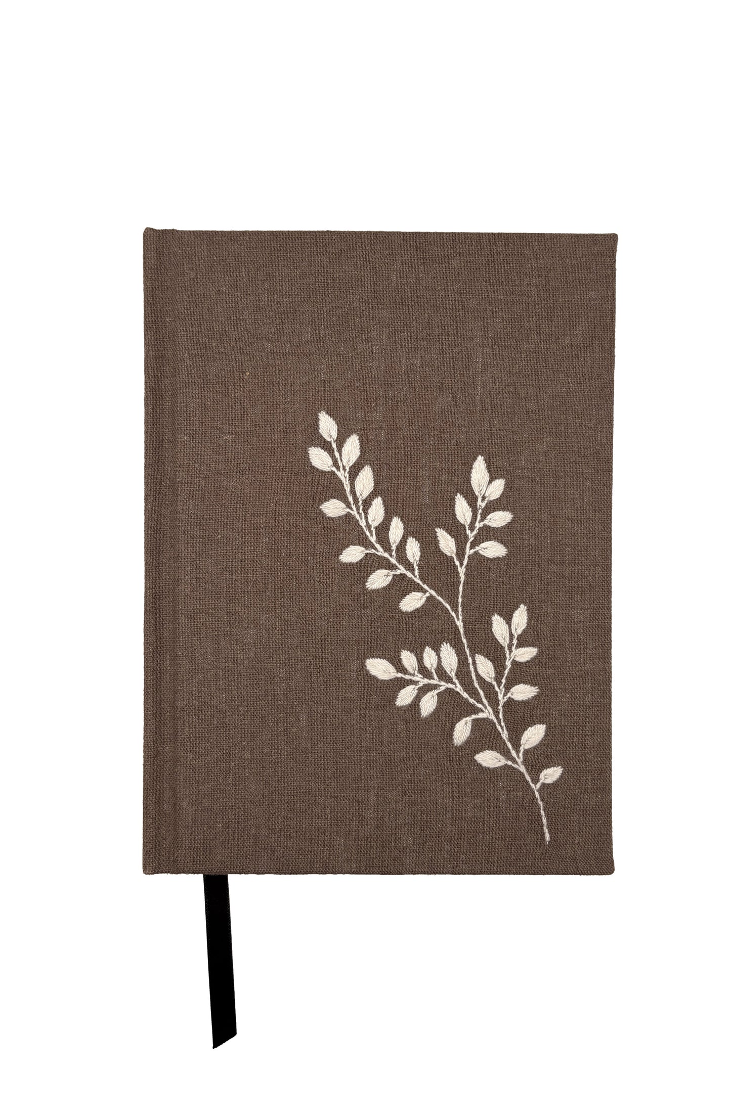 Minimalist “Trailing Vine” Hand-Embroidered Journal