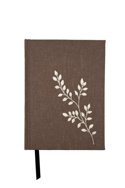 Minimalist “Trailing Vine” Hand-Embroidered Journal
