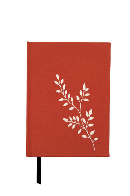Minimalist “Trailing Vine” Hand-Embroidered Journal