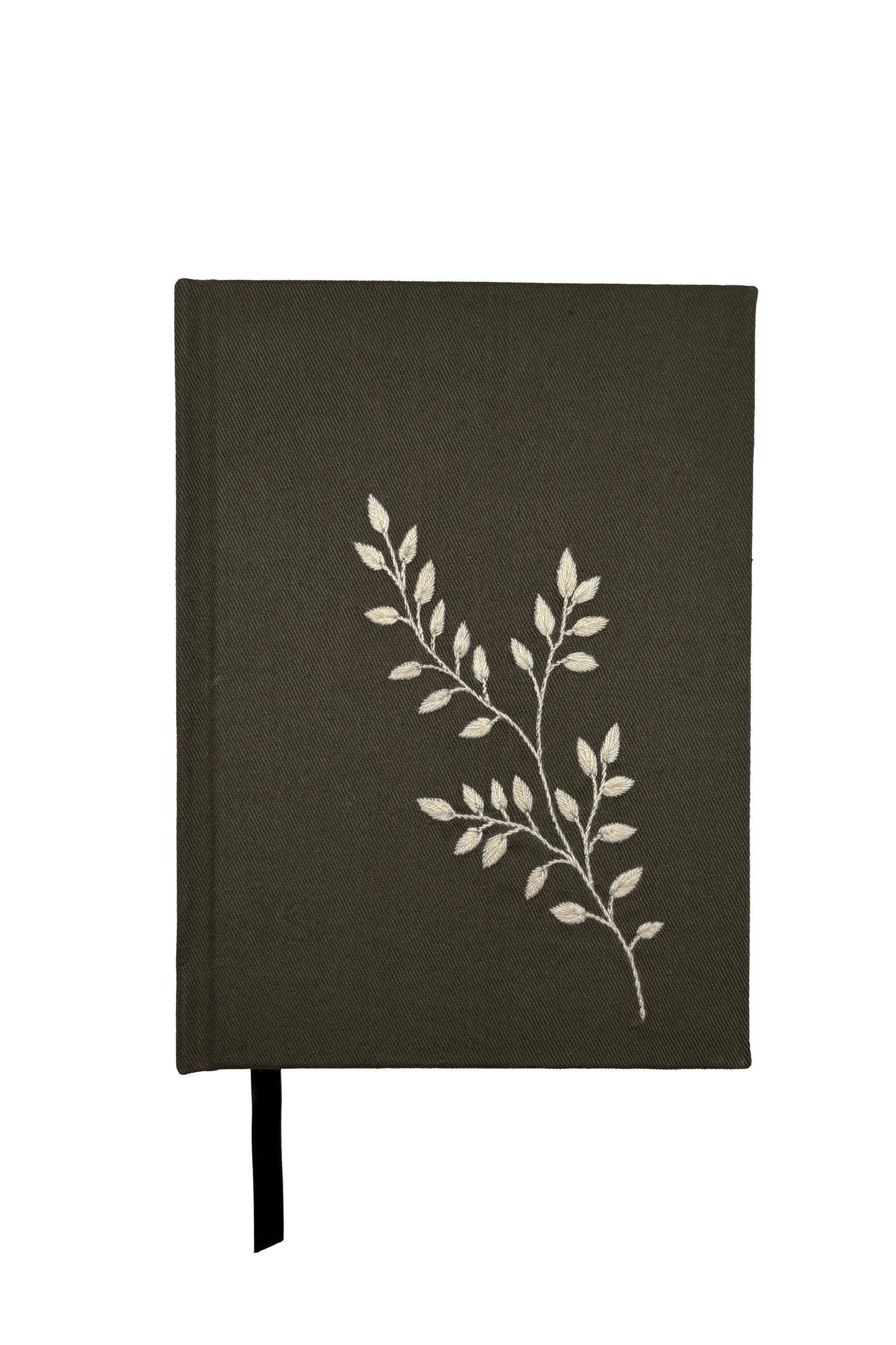 Minimalist “Trailing Vine” Hand-Embroidered Journal