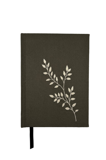 Minimalist “Trailing Vine” Hand-Embroidered Journal