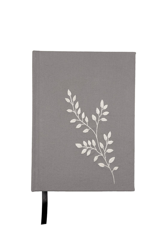 Minimalist “Trailing Vine” Hand-Embroidered Journal
