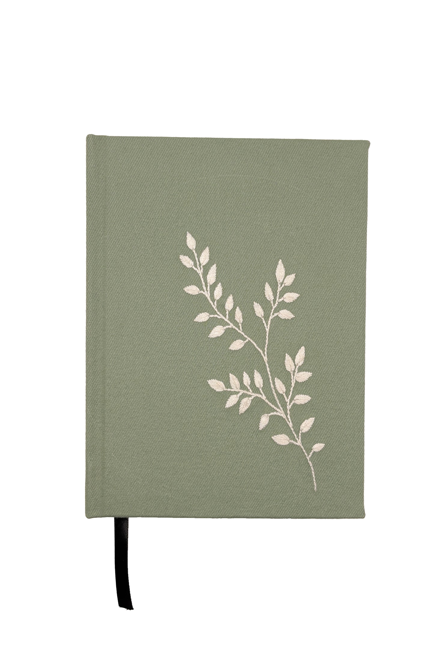 Minimalist “Trailing Vine” Hand-Embroidered Journal