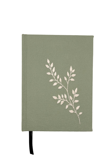 Minimalist “Trailing Vine” Hand-Embroidered Journal
