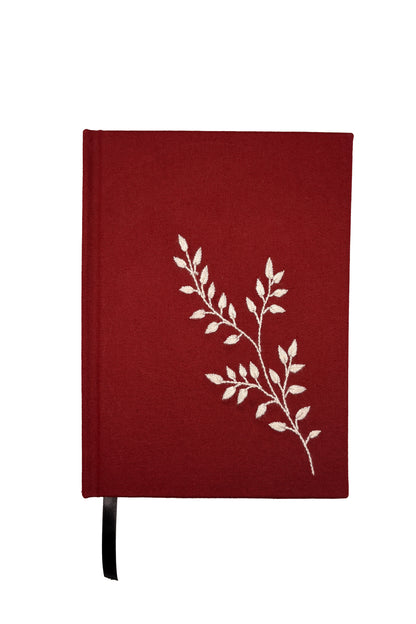 Minimalist “Trailing Vine” Hand-Embroidered Journal