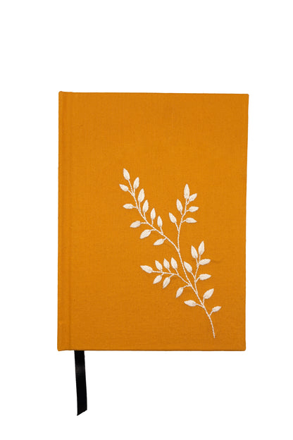 Minimalist “Trailing Vine” Hand-Embroidered Journal