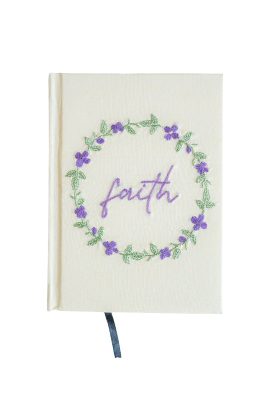 "Faith" Hand-Embroidered Journal