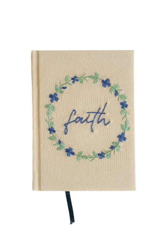 "Faith" Hand-Embroidered Journal
