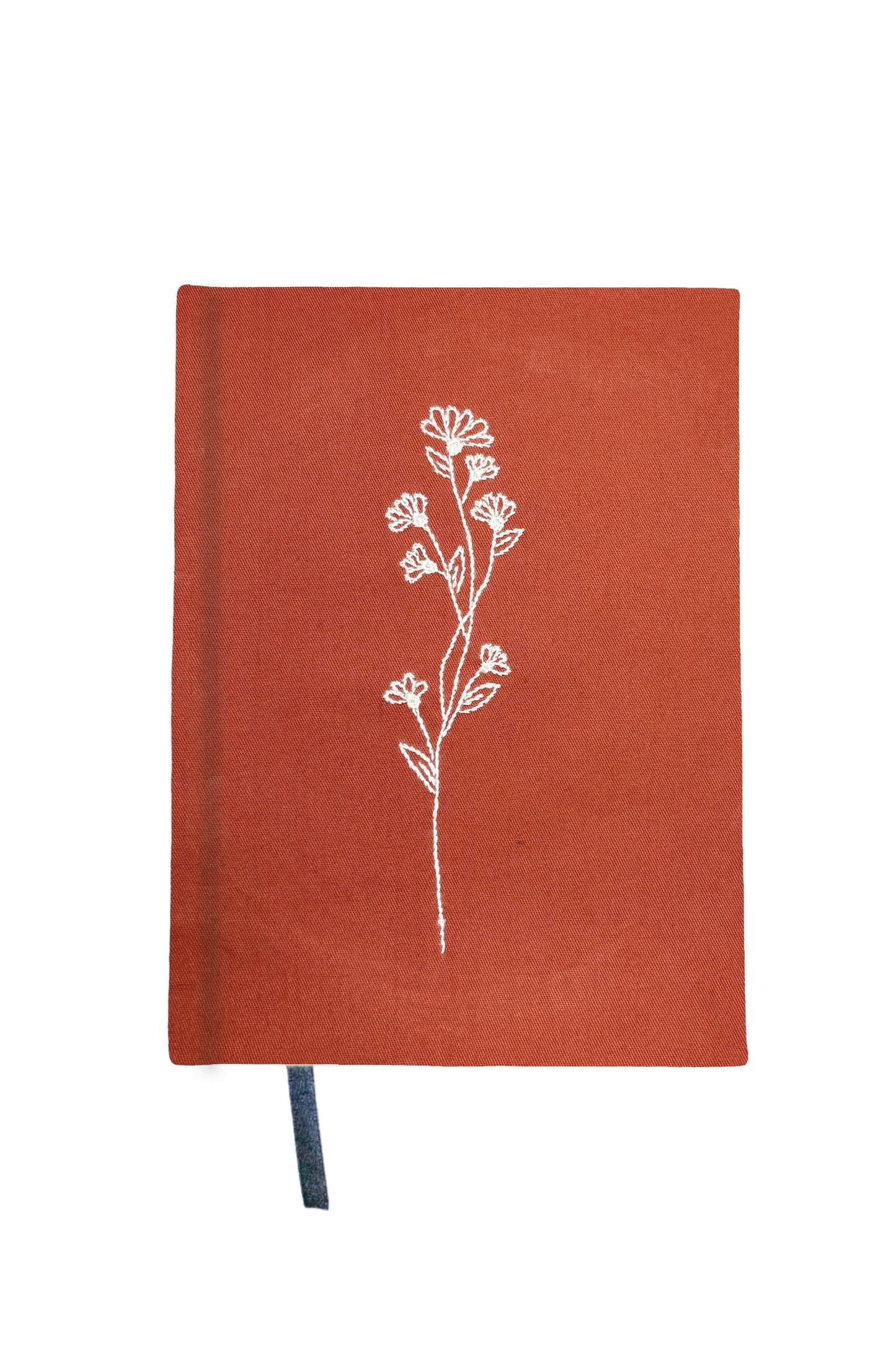 Minimalist “Wildflower Sprig” Hand-Embroidered Journal