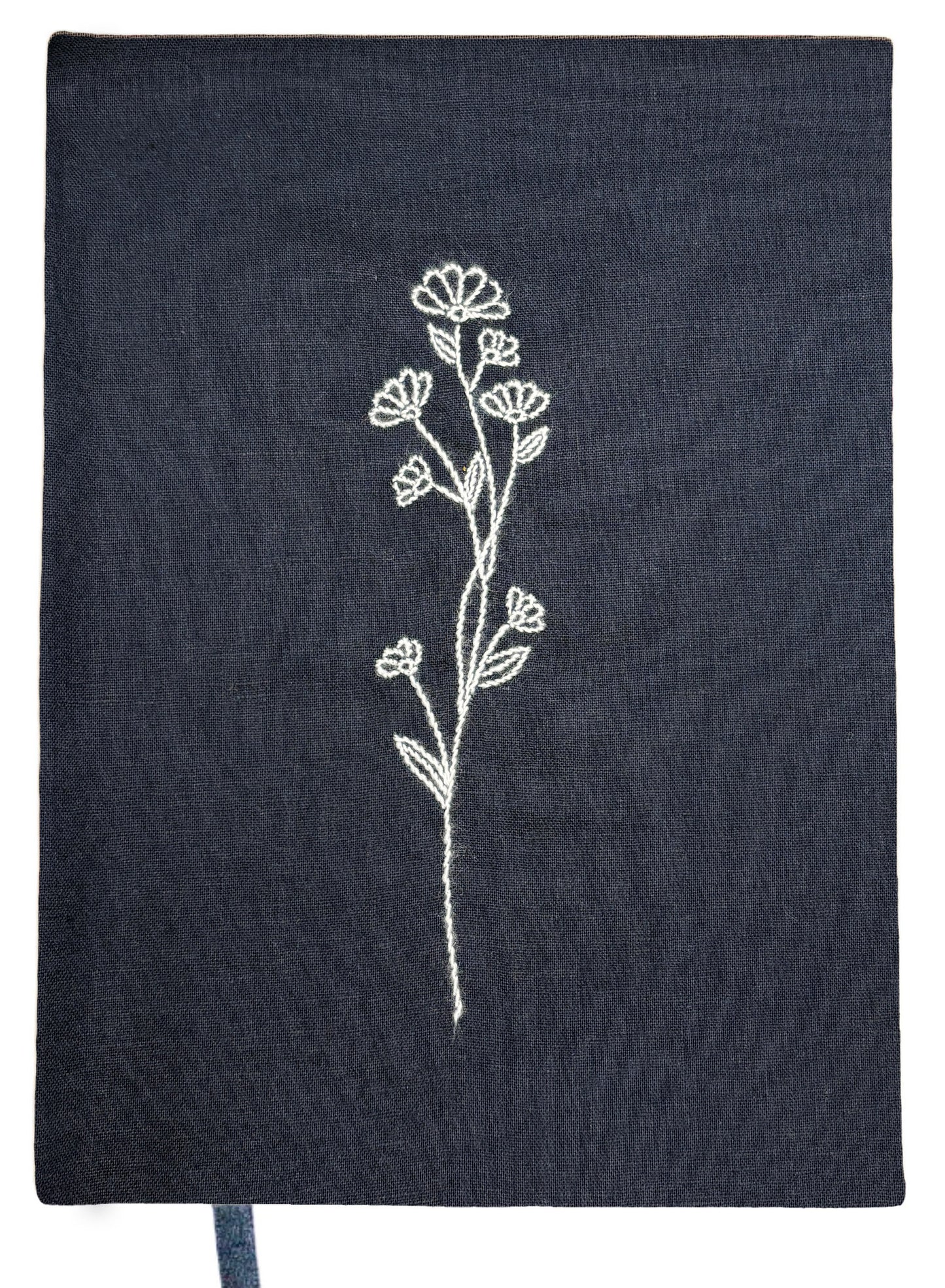 Minimalist “Wildflower Sprig” Hand-Embroidered Journal