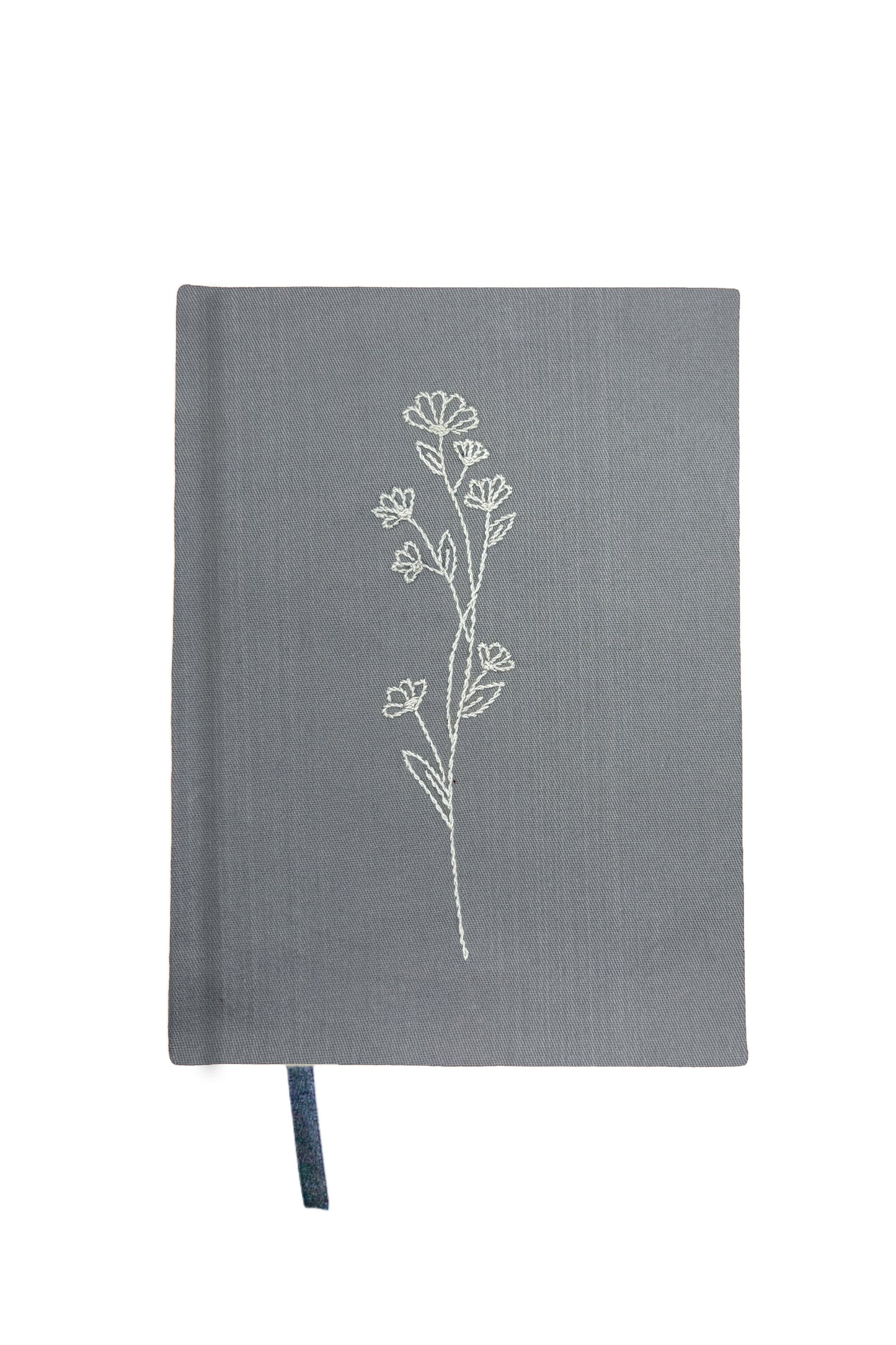 Minimalist “Wildflower Sprig” Hand-Embroidered Journal