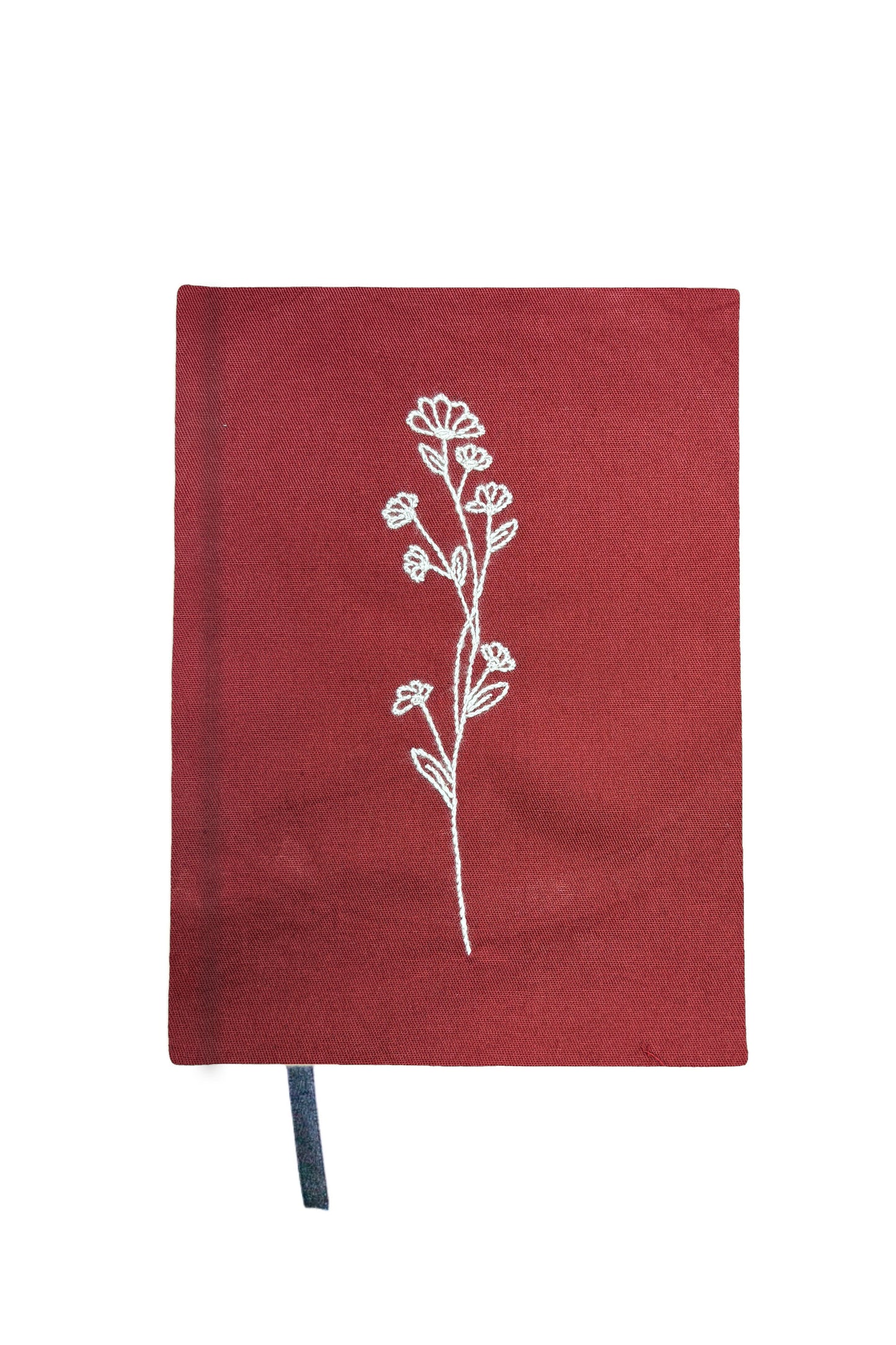 Minimalist “Wildflower Sprig” Hand-Embroidered Journal