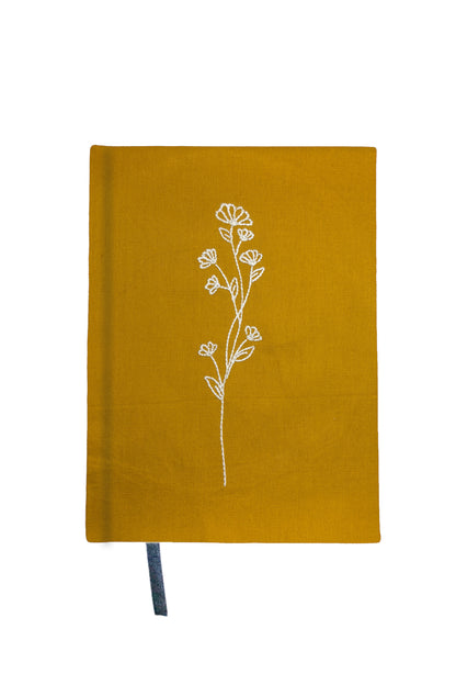 Minimalist “Wildflower Sprig” Hand-Embroidered Journal